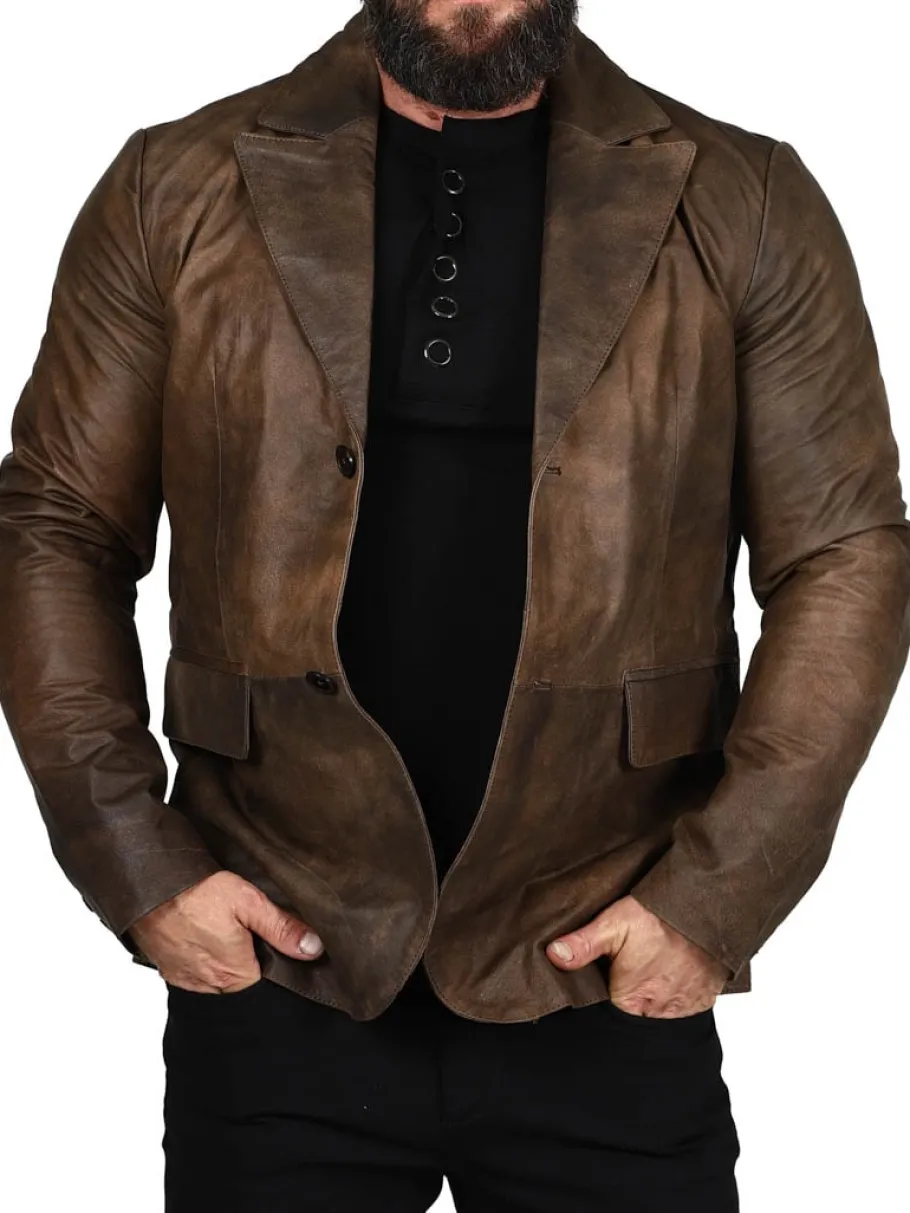 rd_leather_blazer__vintag_2.webp RD Leather Blazer - Vintage Brun^Rockdenim Hot