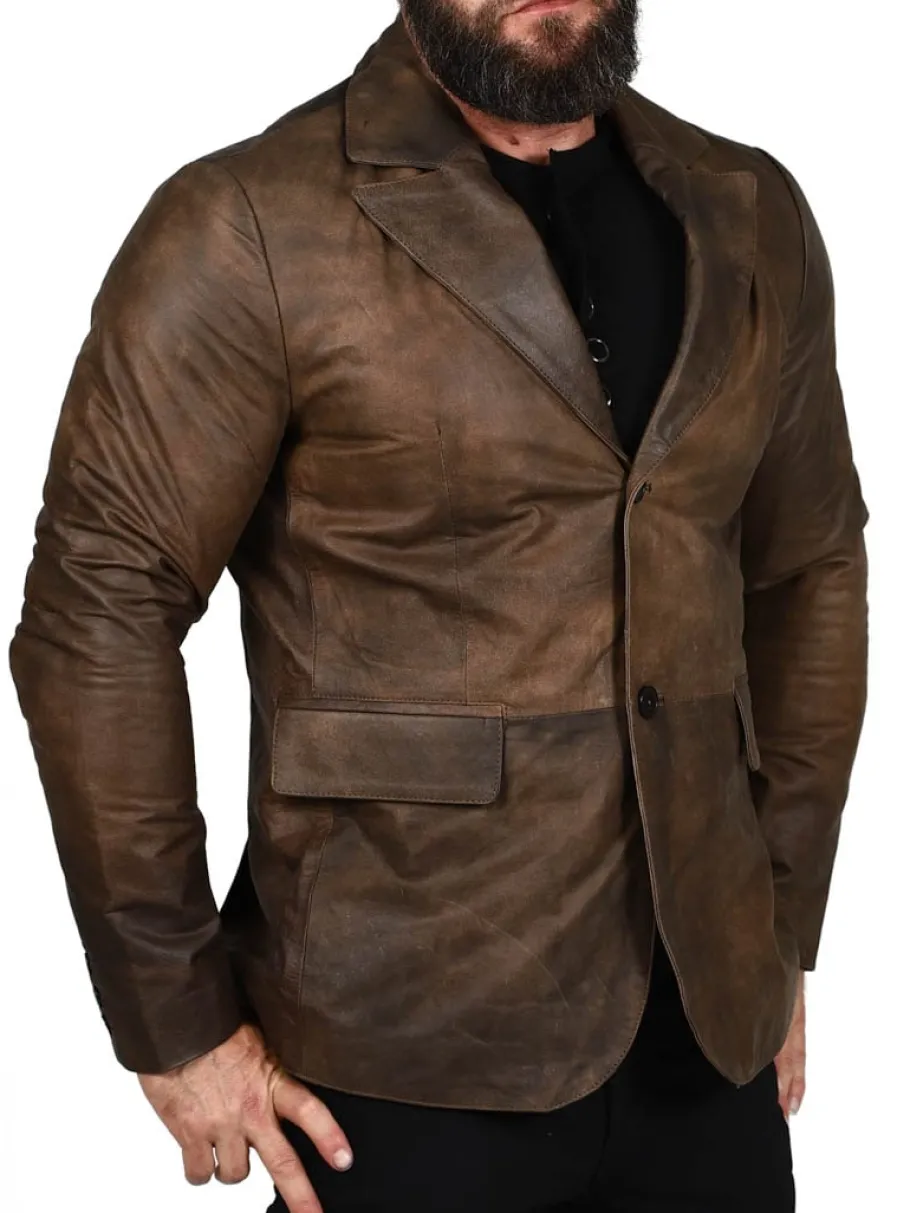 rd_leather_blazer__vintag_4.webp RD Leather Blazer - Vintage Brun^Rockdenim Hot