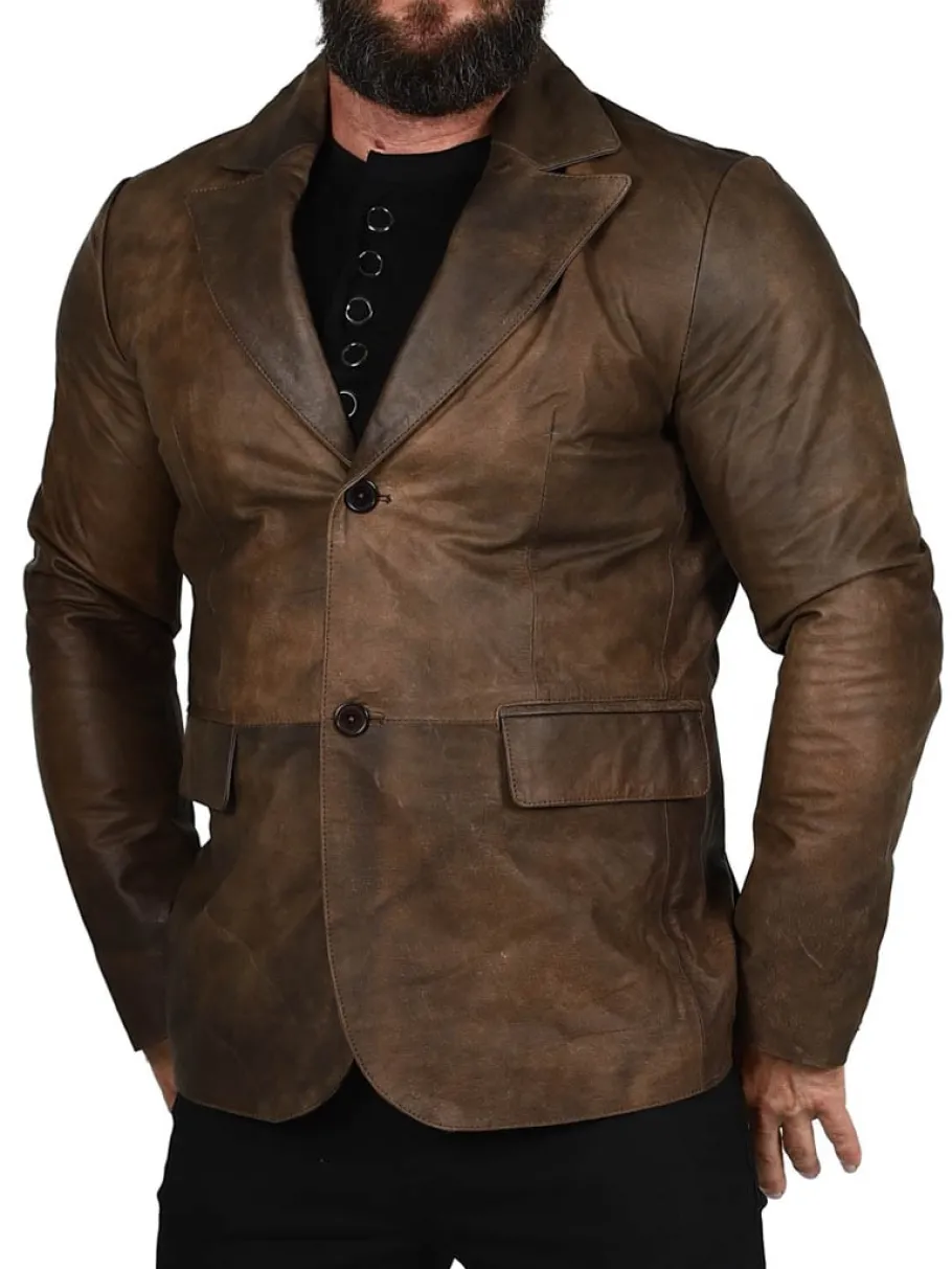 rd_leather_blazer__vintag_5.webp RD Leather Blazer - Vintage Brun^Rockdenim Hot