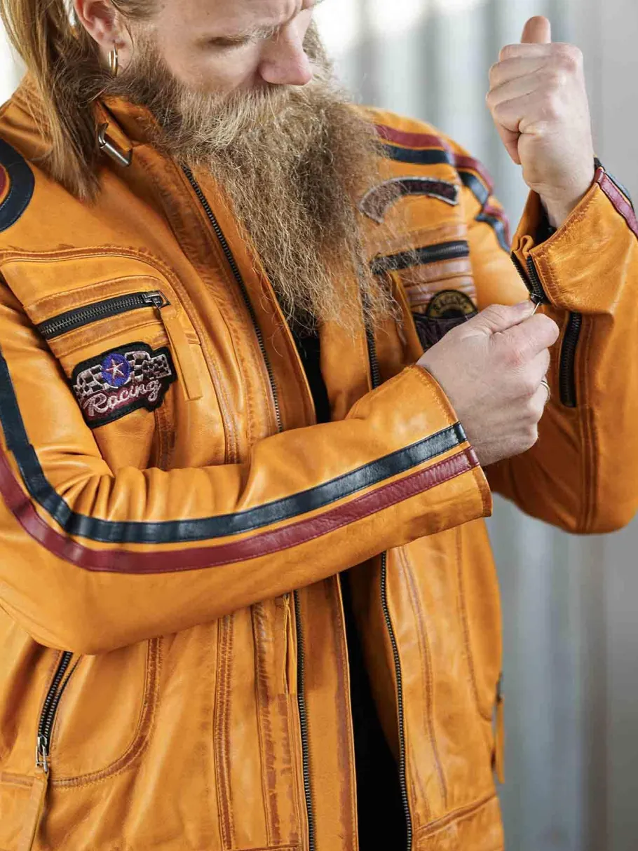 rd_nitro_skindjakke__oran_5.webp RD Nitro Skindjakke - Orange^Rockdenim Sale