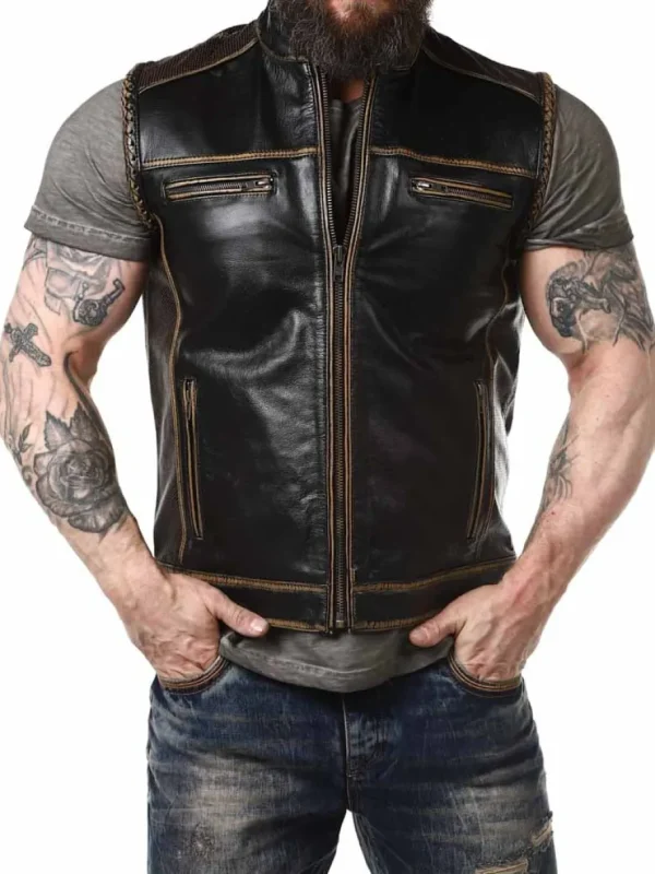 RD Power Rider Skindvest - Sort/Beige^Rockdenim Clearance