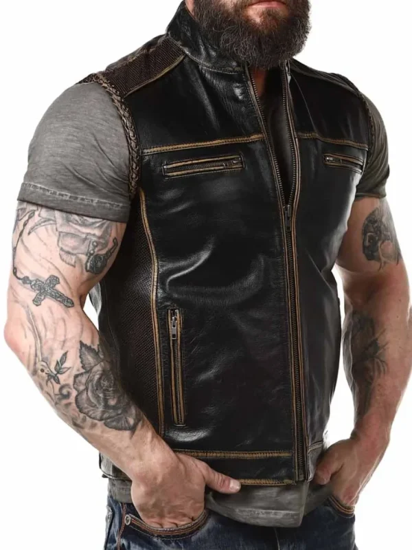 RD Power Rider Skindvest - Sort/Beige^Rockdenim Clearance
