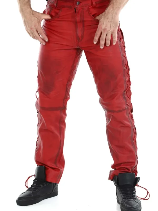 RD Premium Nitro Skinnbukser - Rød^Rockdenim Clearance