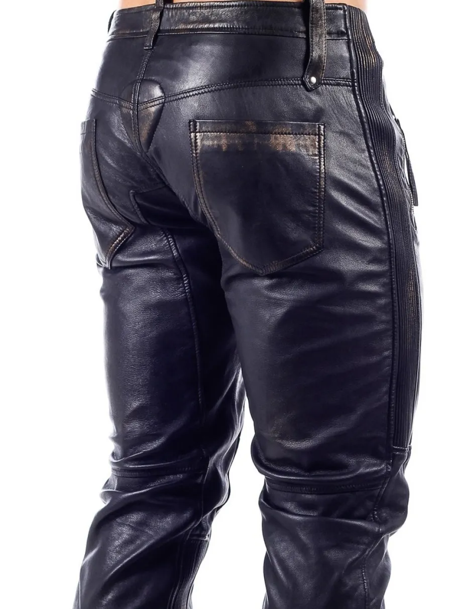 rd_premium_rider_cargo_sk_1.webp RD Premium Rider Cargo Skindbukse - Sort/Guld^RockDenim Online
