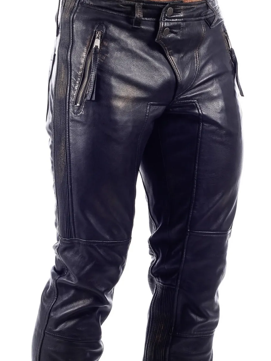 rd_premium_rider_cargo_sk_4.webp RD Premium Rider Cargo Skindbukse - Sort/Guld^RockDenim Online