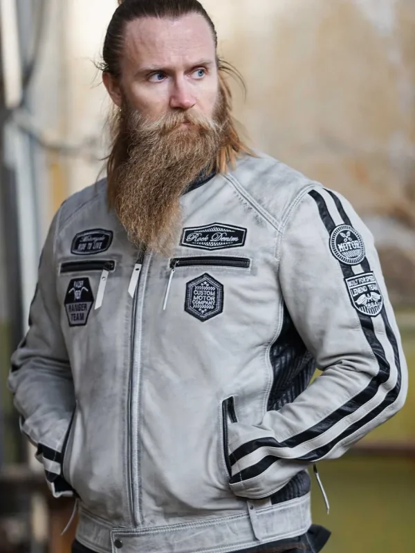 RD Ride To Live Skindjakke - Dirty White^Rockdenim Clearance