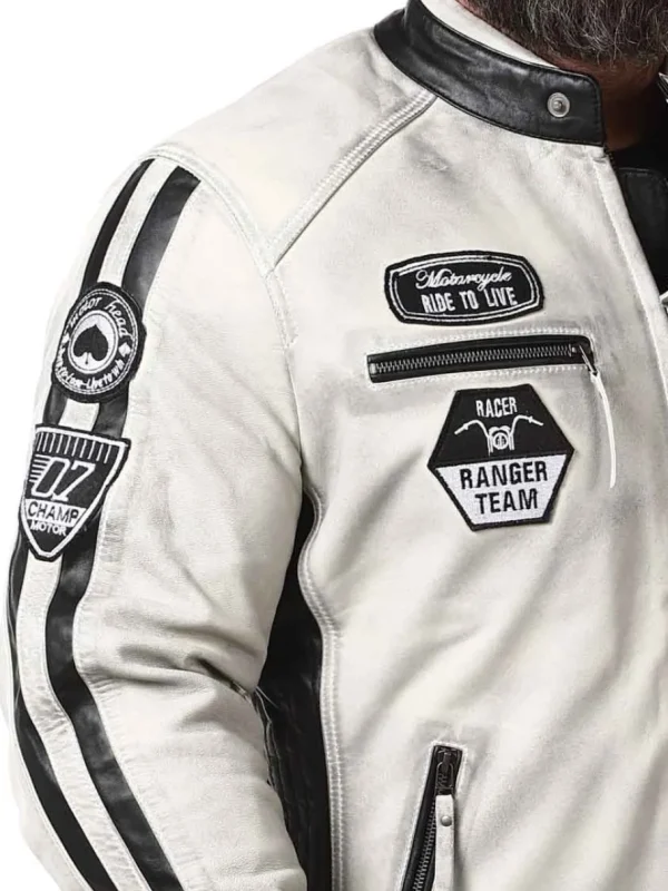 RD Ride To Live Skindjakke - Dirty White^Rockdenim Clearance