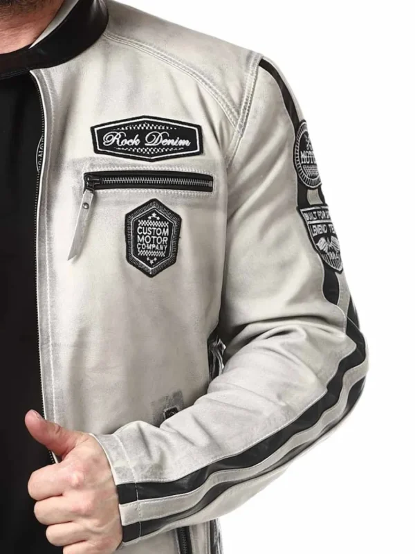 RD Ride To Live Skindjakke - Dirty White^Rockdenim Clearance