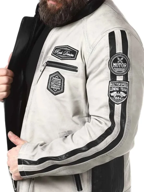 RD Ride To Live Skindjakke - Dirty White^Rockdenim Clearance
