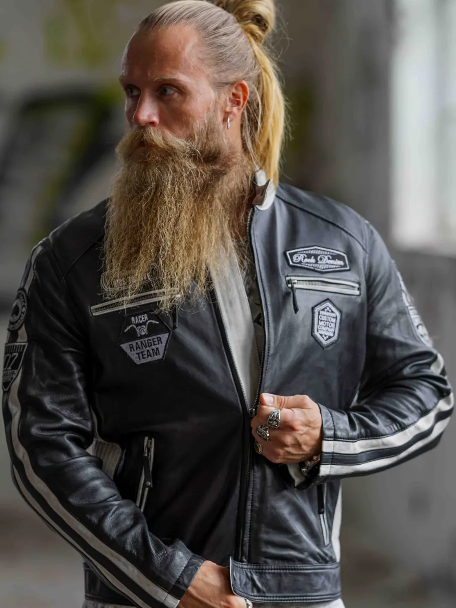 rd_ride_to_live_skindjakk_3.webp RD Ride To Live Skindjakke - Sort/Hvid^RockDenim Outlet