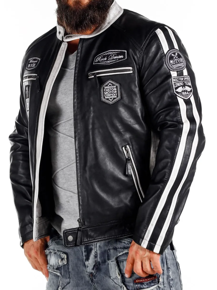 rd_ride_to_live_skindjakk_6.webp RD Ride To Live Skindjakke - Sort/Hvid^RockDenim Outlet