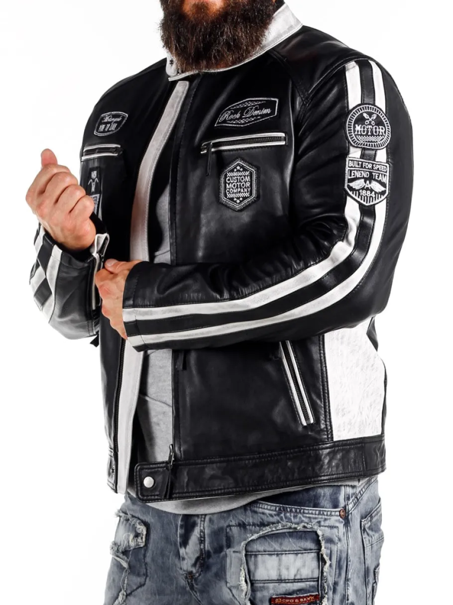 rd_ride_to_live_skindjakk_9.webp RD Ride To Live Skindjakke - Sort/Hvid^RockDenim Outlet