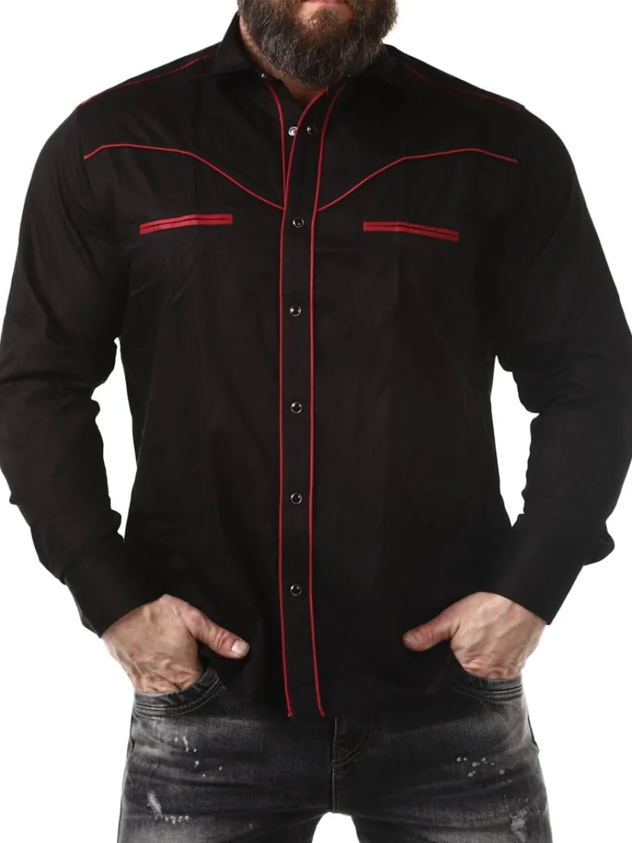 rd_roadster_skjorte__sort_2-1.webp RD Roadster Skjorte - Sort/Vinrød^Rockdenim Discount