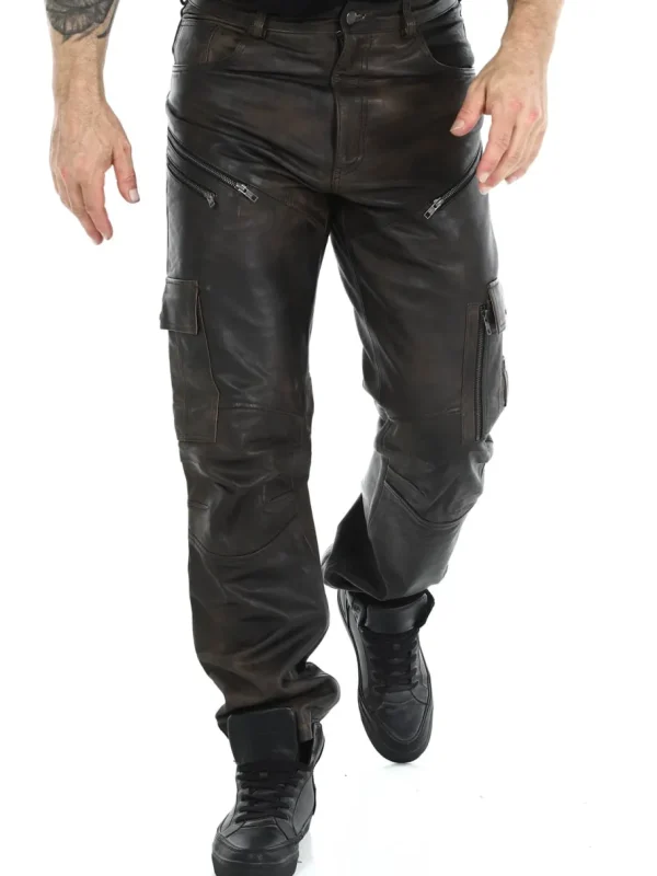 RD Salvatoro Cargo Skindbukser - Brun^Rockdenim Online