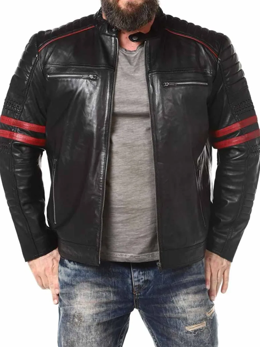 rd_storm_skindjakke__sort_2.webp RD Storm Skindjakke - Sort/Rød^Rockdenim Discount