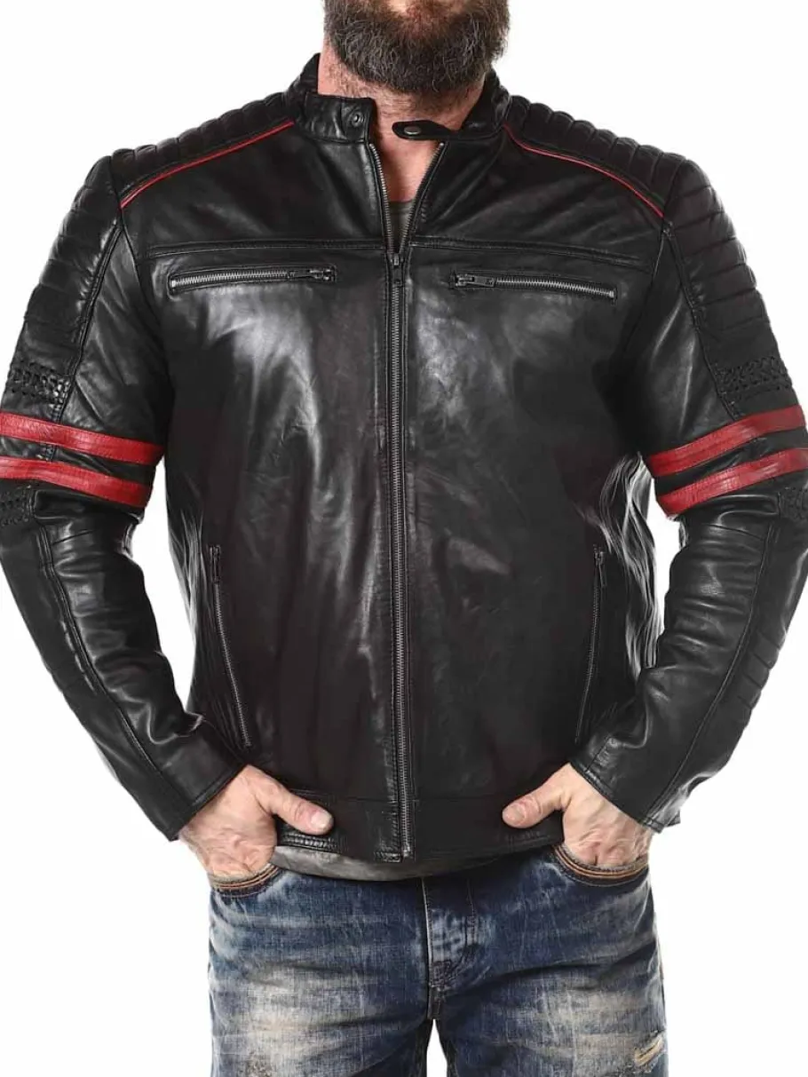 rd_storm_skindjakke__sort_3.webp RD Storm Skindjakke - Sort/Rød^Rockdenim Discount