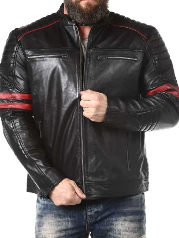 RD Storm Skindjakke - Sort/Rød^Rockdenim Discount