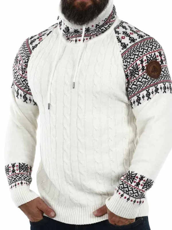 RD Talon Cashmere Stickad Tröja - Vit/Röd^Rockdenim Discount