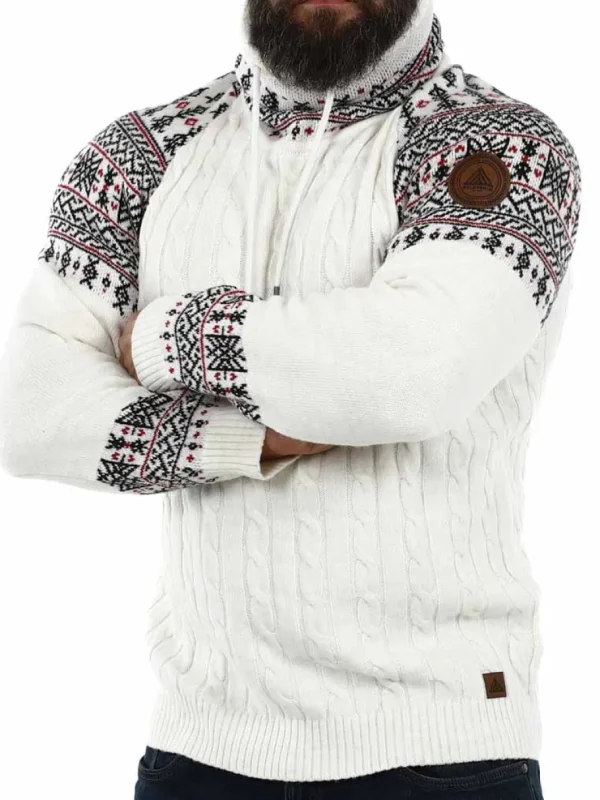 RD Talon Cashmere Stickad Tröja - Vit/Röd^Rockdenim Discount