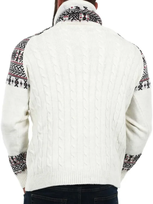 RD Talon Cashmere Stickad Tröja - Vit/Röd^Rockdenim Discount