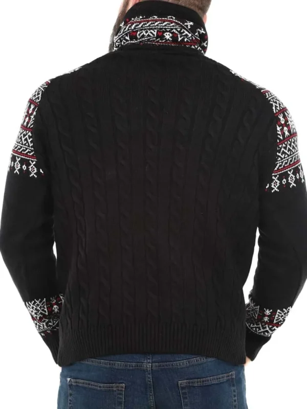 RD Talon Cashmere Strikket Trøje - Sort/Rød^Rockdenim Outlet