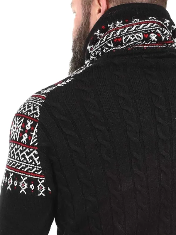 RD Talon Cashmere Strikket Trøje - Sort/Rød^Rockdenim Outlet