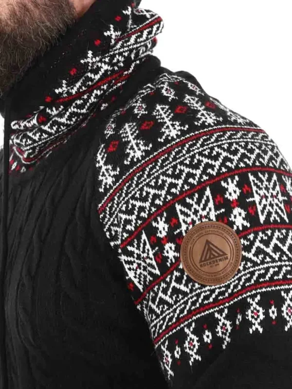 RD Talon Cashmere Strikket Trøje - Sort/Rød^Rockdenim Outlet