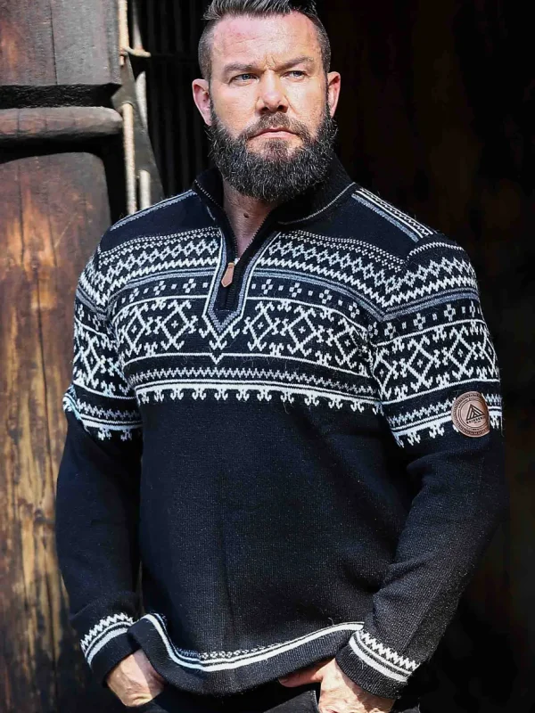 RD Valkyrie Cashmere Strikket Trøje - Sort/Hvid^Rockdenim Best