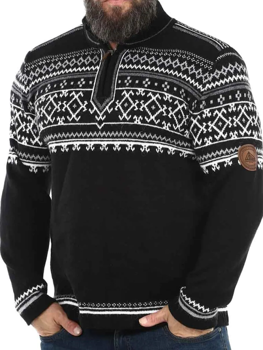rd_valkyrie_cashmere_stri_1.webp RD Valkyrie Cashmere Strikket Trøje - Sort/Hvid^Rockdenim Best