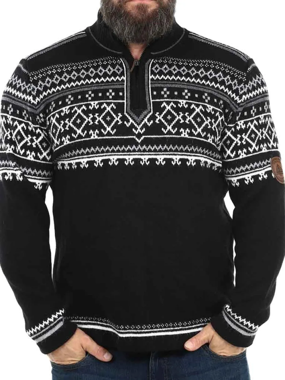 rd_valkyrie_cashmere_stri_3.webp RD Valkyrie Cashmere Strikket Trøje - Sort/Hvid^Rockdenim Best