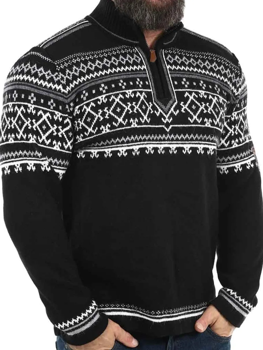 rd_valkyrie_cashmere_stri_4.webp RD Valkyrie Cashmere Strikket Trøje - Sort/Hvid^Rockdenim Best