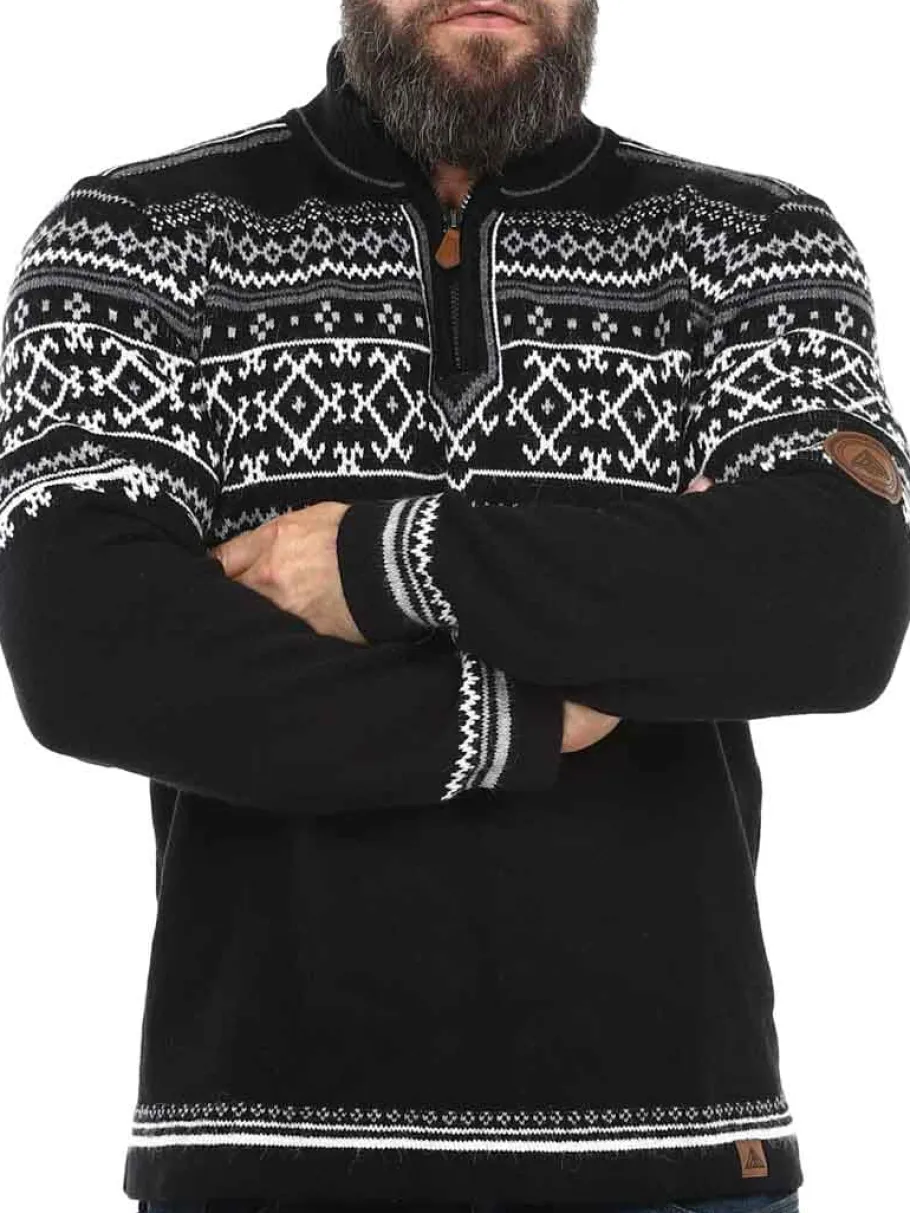 rd_valkyrie_cashmere_stri_5.webp RD Valkyrie Cashmere Strikket Trøje - Sort/Hvid^Rockdenim Best