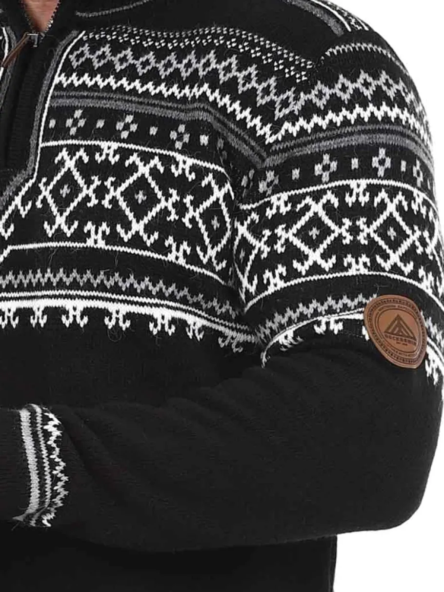rd_valkyrie_cashmere_stri_6.webp RD Valkyrie Cashmere Strikket Trøje - Sort/Hvid^Rockdenim Best