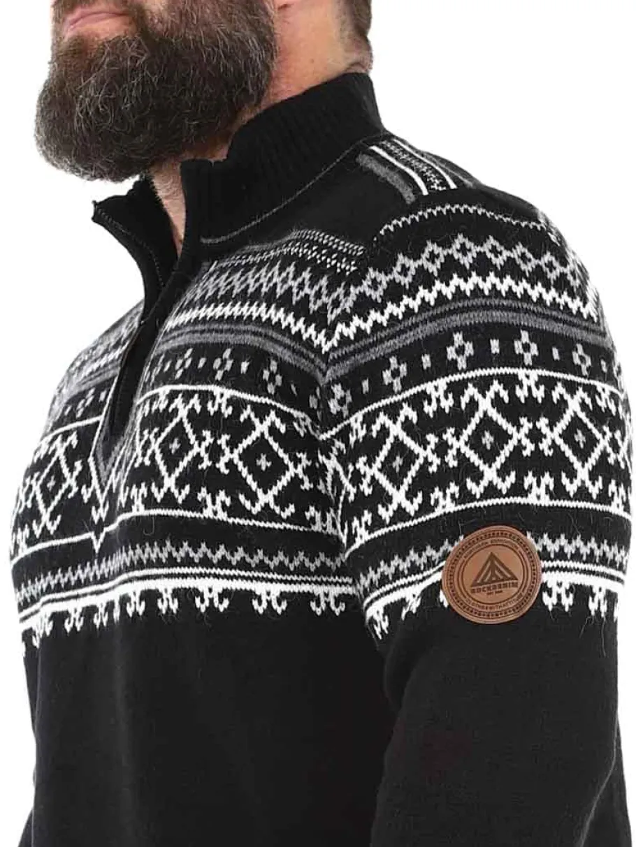 rd_valkyrie_cashmere_stri_8.webp RD Valkyrie Cashmere Strikket Trøje - Sort/Hvid^Rockdenim Best