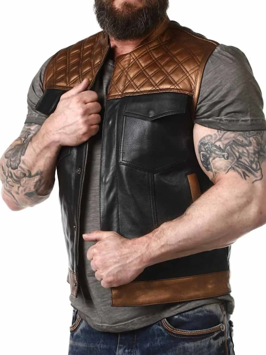 rd_ventura_skindvest__sor_2.webp RD Ventura Skindvest - Sort/Guld^Rockdenim Discount