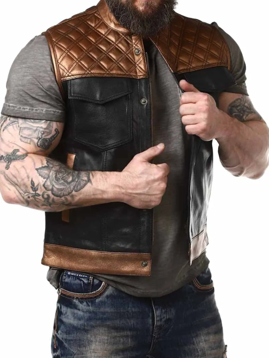 rd_ventura_skindvest__sor_3.webp RD Ventura Skindvest - Sort/Guld^Rockdenim Discount