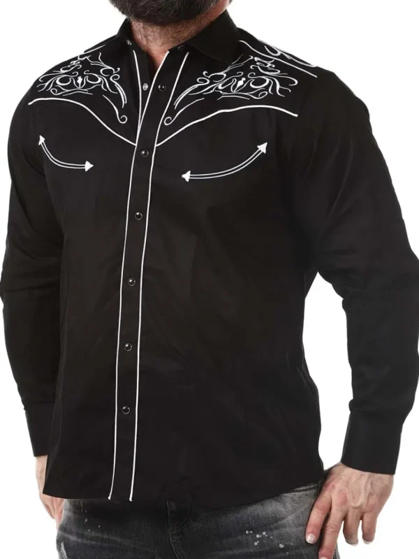 RD Western Skjorte - Sort/Hvid^Rockdenim Online