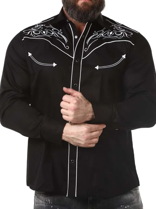 RD Western Skjorte - Sort/Hvid^Rockdenim Online