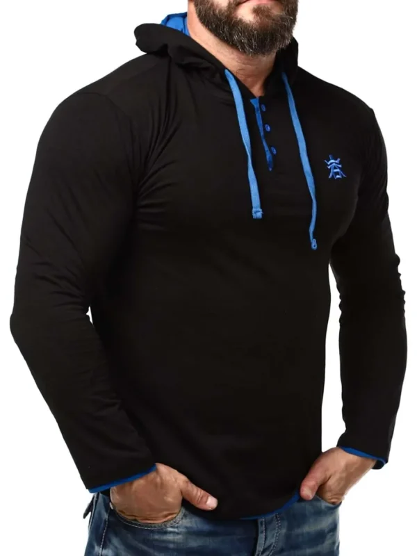 RD Yuto Longsleeve - Sort/Blå^Rockdenim Discount