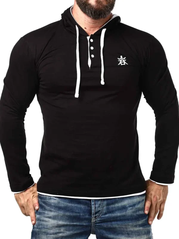 RD Yuto Longsleeve - Sort/Hvid^Rockdenim Sale