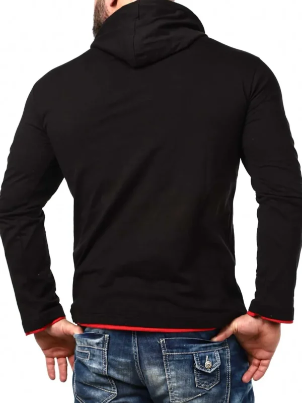 RD Yuto Longsleeve - Sort/Rød^Rockdenim Best