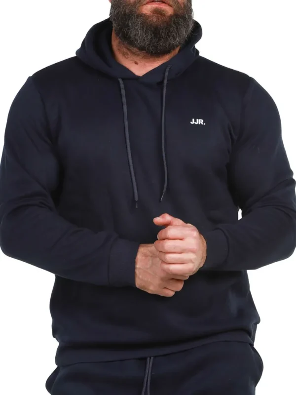 Rebel Logo Hoodie - Mørkeblå^JJ Rebel swe Discount