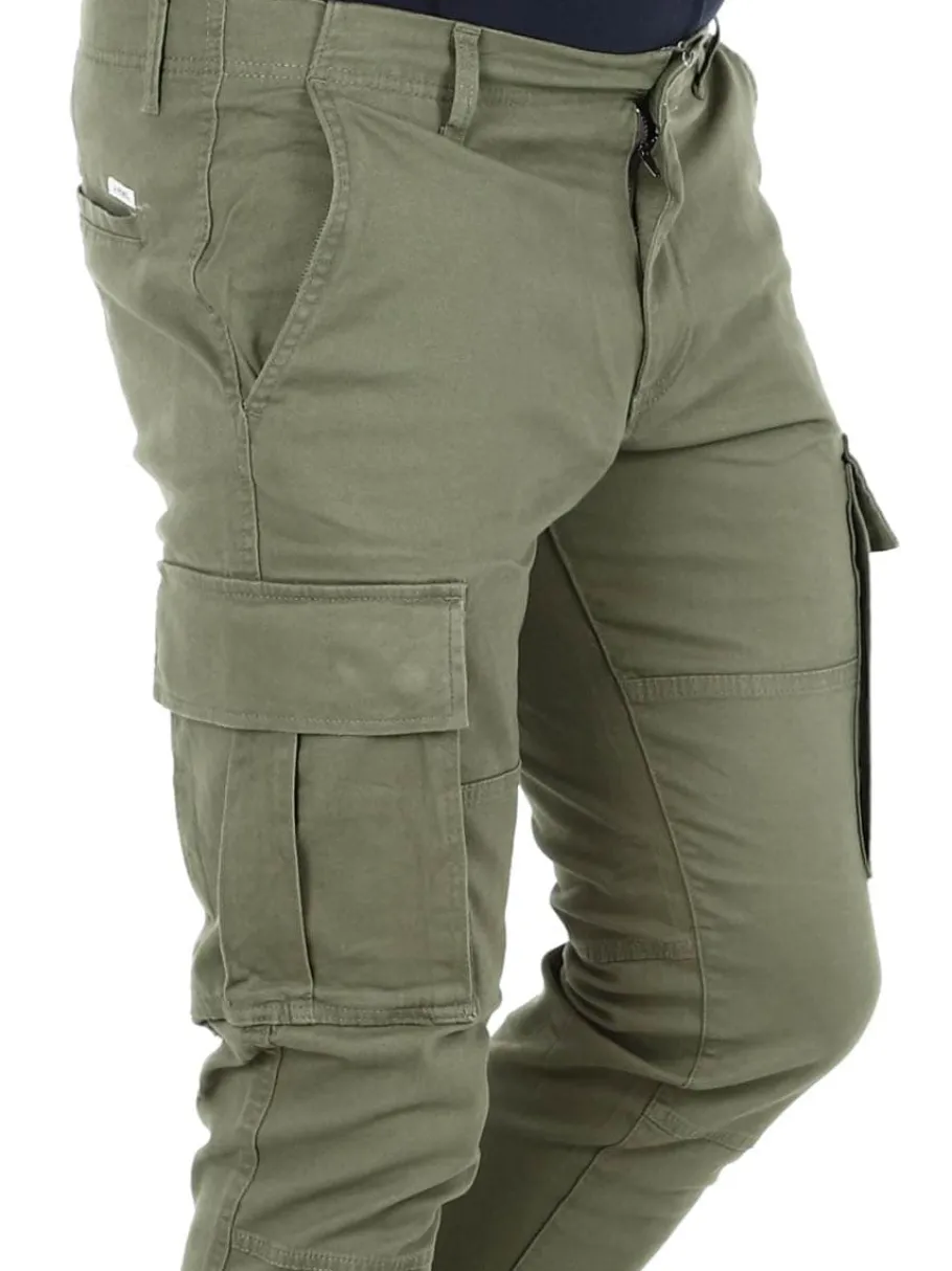 rebel_michael_slim_cargo__0.webp Rebel Michael Slim Cargo Bukser - Grøn^JJ Rebel swe Outlet