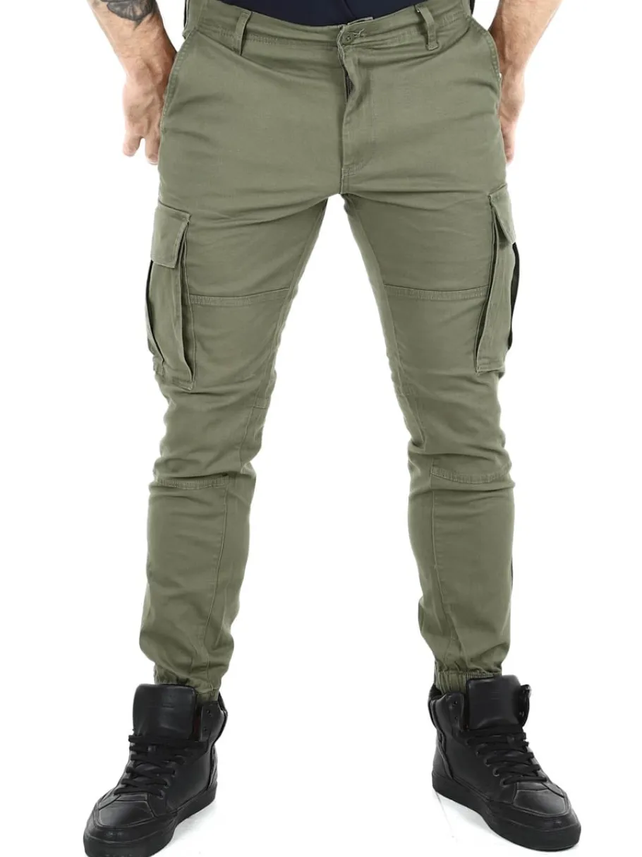 rebel_michael_slim_cargo__2.webp Rebel Michael Slim Cargo Bukser - Grøn^JJ Rebel swe Outlet