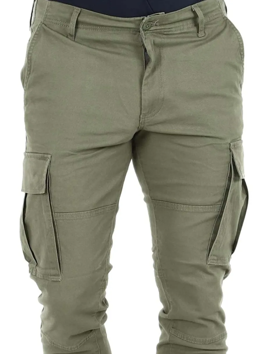 rebel_michael_slim_cargo__3.webp Rebel Michael Slim Cargo Bukser - Grøn^JJ Rebel swe Outlet