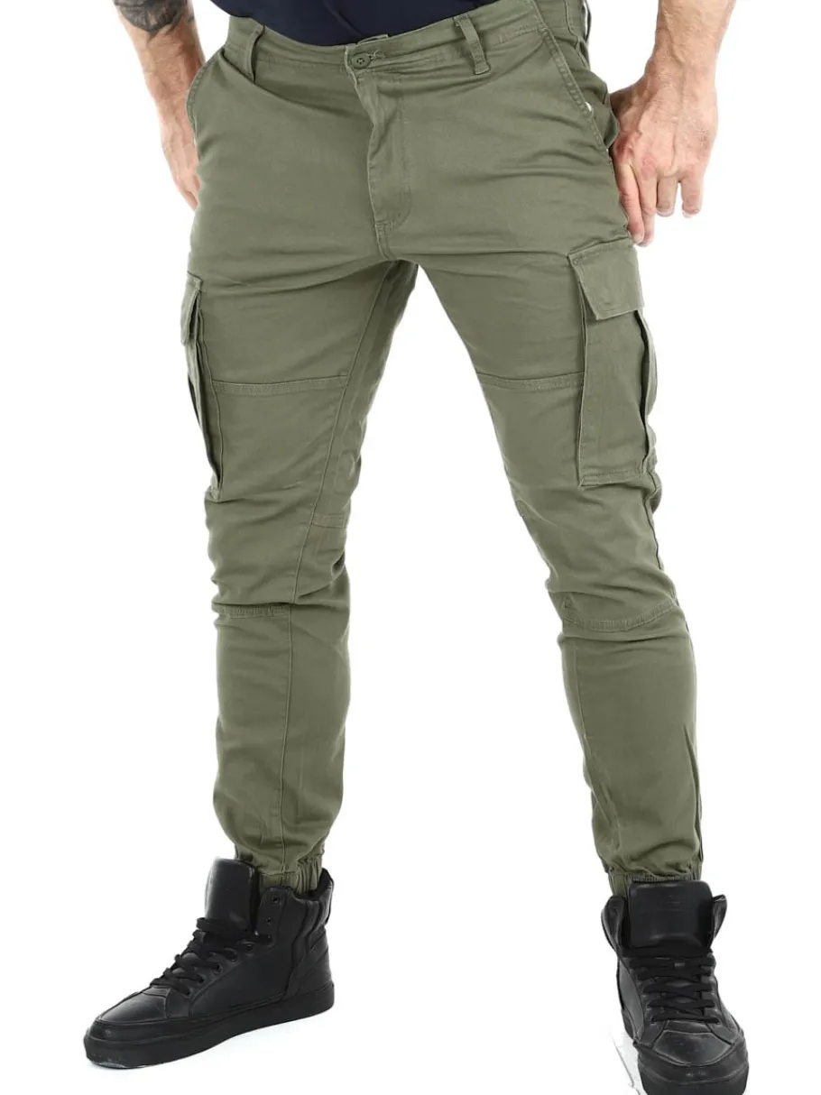 rebel_michael_slim_cargo__6.webp Rebel Michael Slim Cargo Bukser - Grøn^JJ Rebel swe Outlet