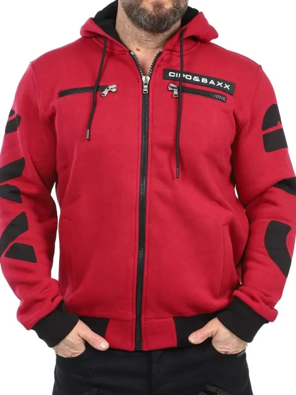 Ridge Hoodie - Mørkerød^Cipo & Baxx Fashion