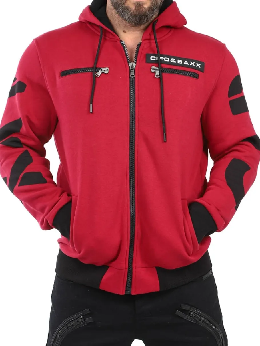 ridge_cipo__baxx_hoodie___4-1.webp Ridge Hoodie - Mørkerød^Cipo & Baxx Fashion