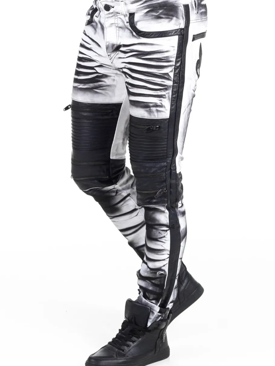 rising_kingz_slim_fit_jea_0.webp Rising Slim Fit Jeans - Hvid/Sort^Kingz Hot