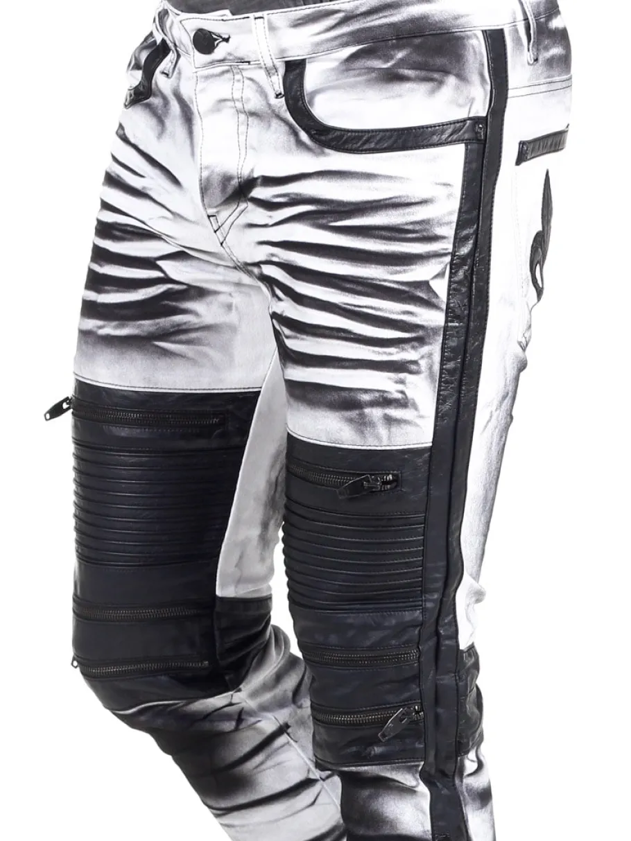 rising_kingz_slim_fit_jea_2.webp Rising Slim Fit Jeans - Hvid/Sort^Kingz Hot